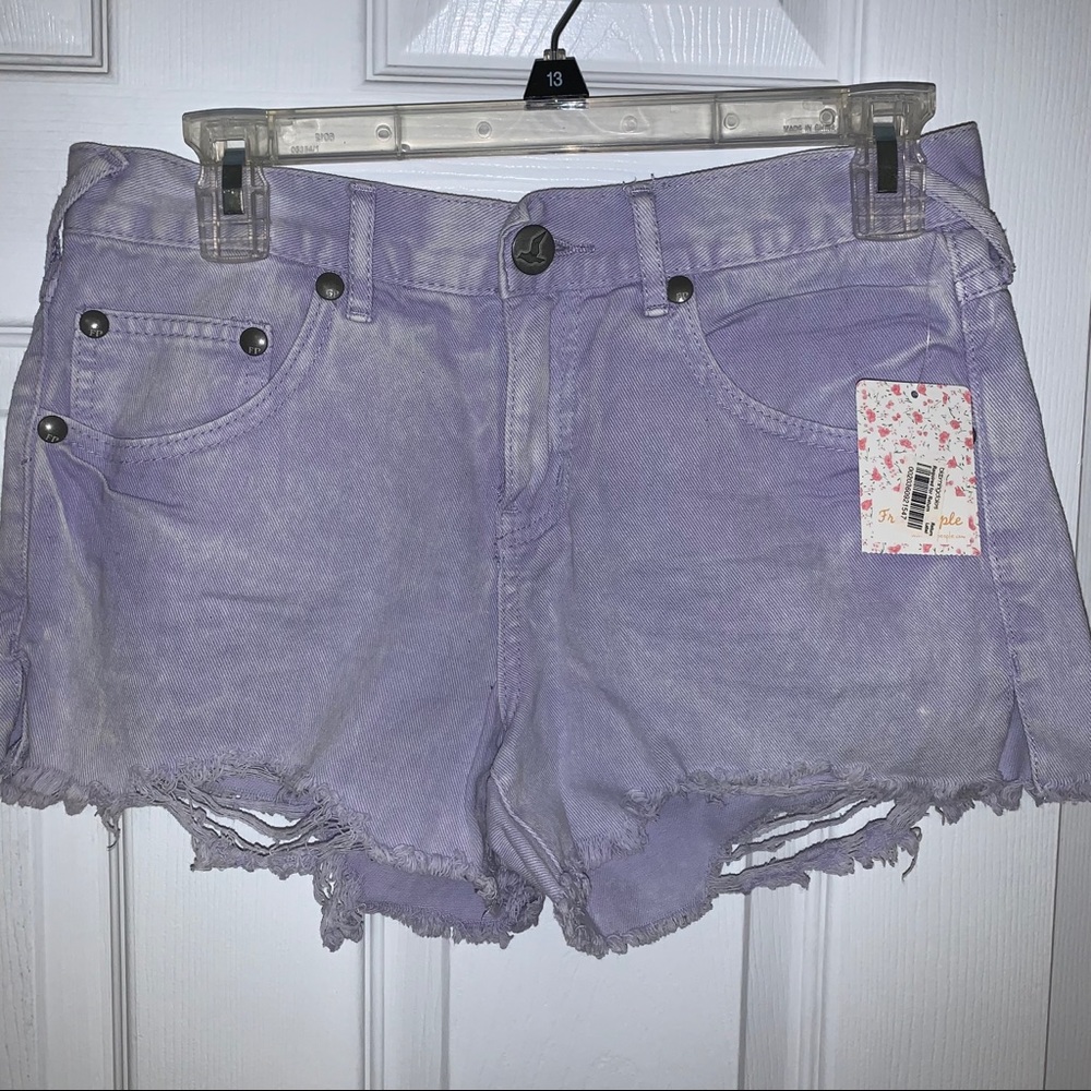 NEW FREE PEOPLE Lavender Jean Shorts